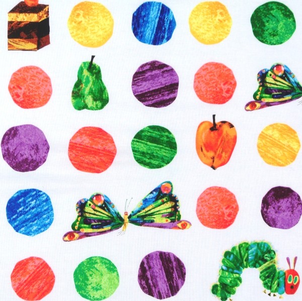 patchworkstoff raupe nimmersatt kinderstoff grosse punkte 30