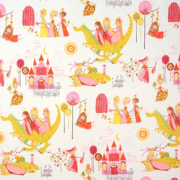 SALE Prinzessinnen Drachen Mädchen Kinder Patchworkstoff