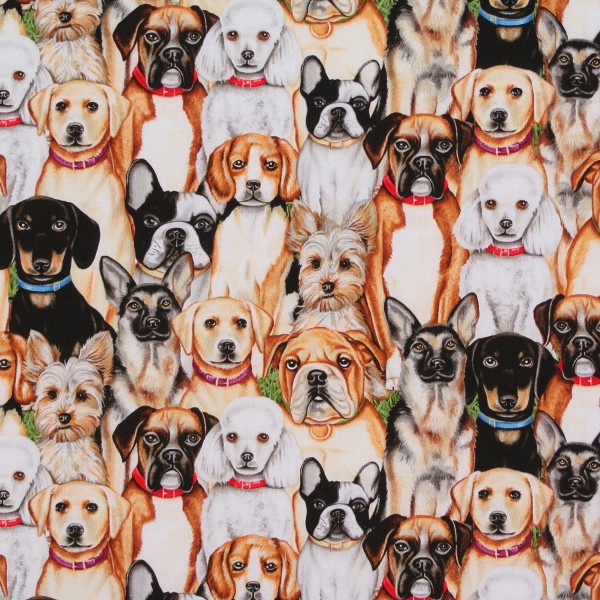 0,60 m Patchworkstoff Faithful Friends Hunde