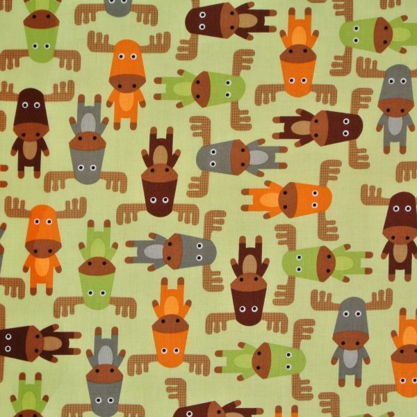 SALE Patchworkstoff wilde Tiere Elche Ann Kelle Kinderstoff