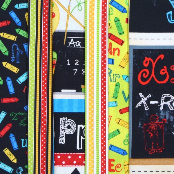 SALE Stoffpaket ABC Schule School Days Patchworkstoff