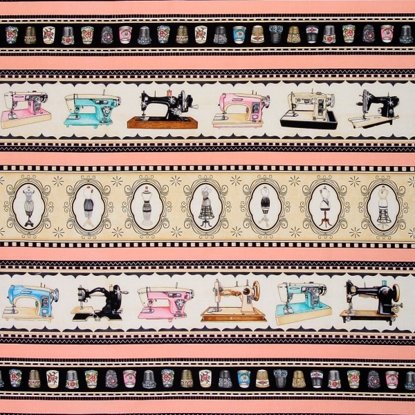 Sale Patchworkstoff Thimble Pleasures Vintage Nähen Bordüre
