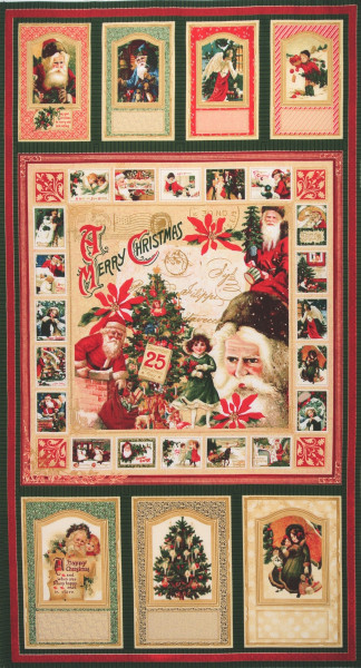 SALE Weihnachten Patchworkstoff "Christmas Past" Panel