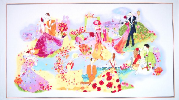 Patchworkstoff Liebe Paare Blissful Moments Panel