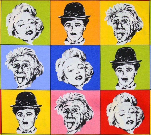 0,8 m Dekostoff Promis Marilyn Einstein Chaplin 2,8 m breit Webware