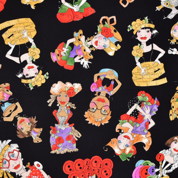 Loralie Nähen Sew Curious Patchworkstoff Frauen allover