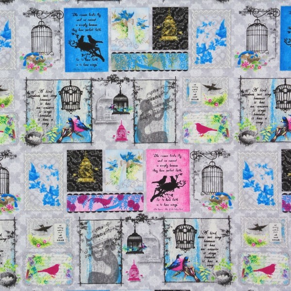 Patchworkstoff Romantk "Song Bird" Singvögel Motive