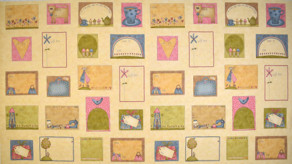 Sale Patchworkstoff romantische Labels My Favorite Things