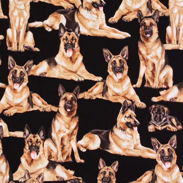Patchworkstoff Schäferhunde Hunde Hundestoff Webware