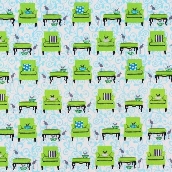 Sale Patchworkstoff Sessel Sofas grün Perfectly Perched