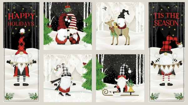 Weihnachten Patchwork Wichtel Gnome Antics Panel