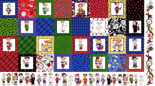 patchworkstoff loralie schule lehrerinnen cool school panel110