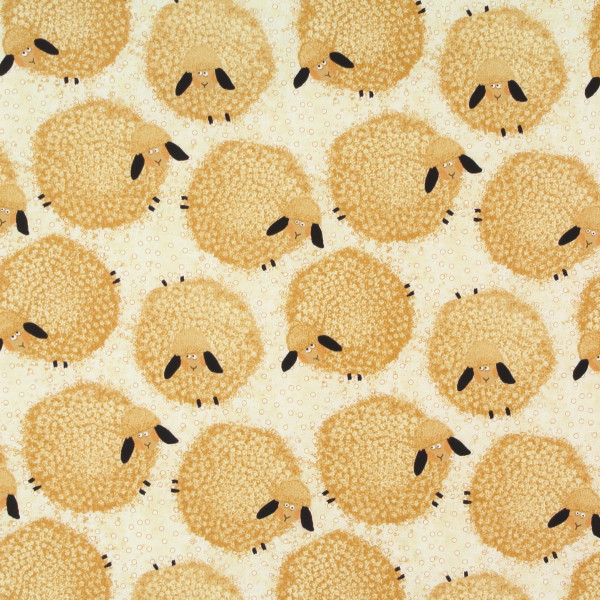 0,70 m Patchworkstoff Wash Day Schafe beige*