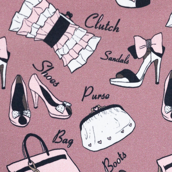 Baumwollstoff Frauen Handtaschen Schuhe "Kim" rosa