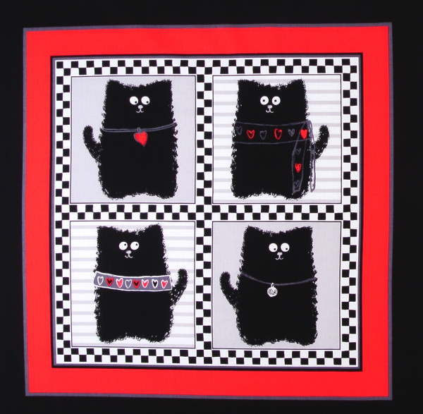 SALE Katzen Patchworkstoff Smudgy Cats Panel