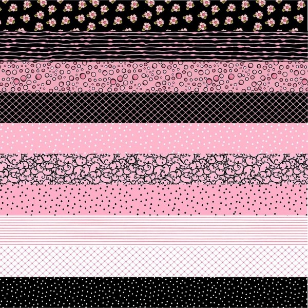 Loralie Patchworkstoff "Fancy Cats" Streifen Muster