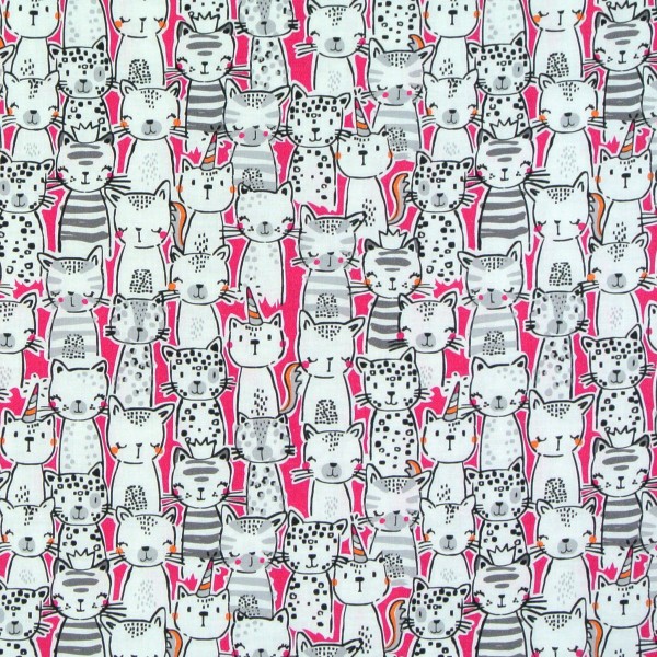 Patchworkstoff Katzen Kätzchen " A Pawsome Bunch" pink