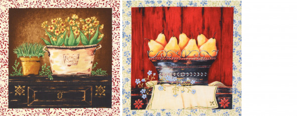 patchworkstoff blumen und birnen korb jo moulton 2 panels groß