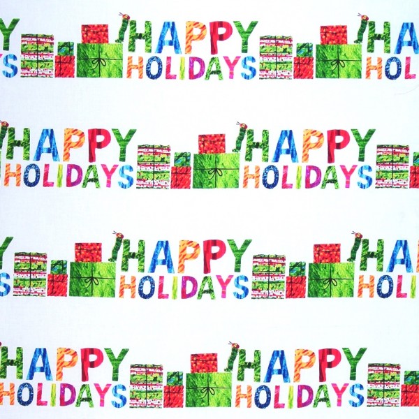 Raupe Nimmersatt Patchworkstoff Weihnachten Border