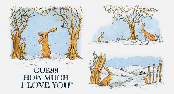 Patchworkstoff Hasenliebe Hasen Winter Panel