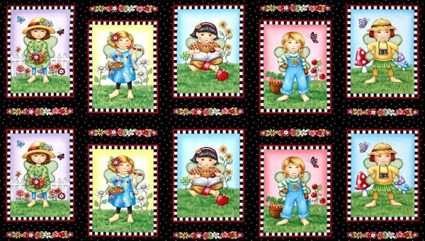 SALE Patchworkstoff Elfen Elfenkinder Mary`s Fairies
