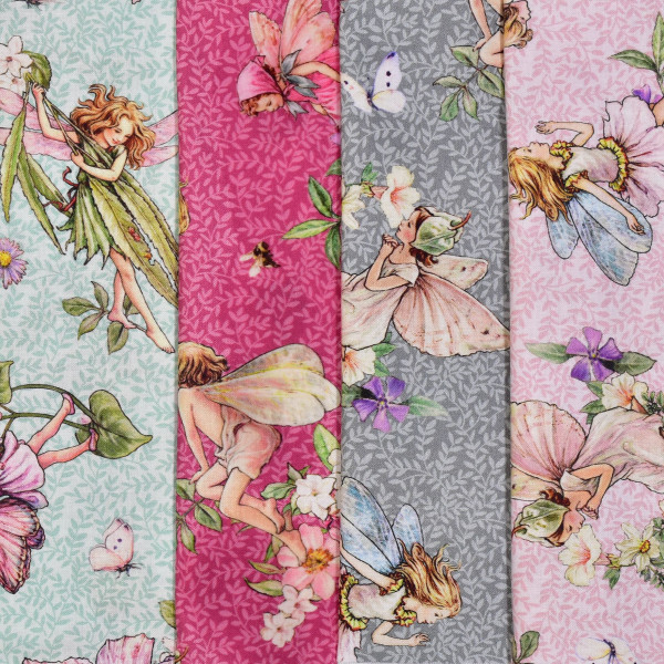 Stoffpaket Patchworkstoff Flower Fairies Elfen Dancing 4 FQ