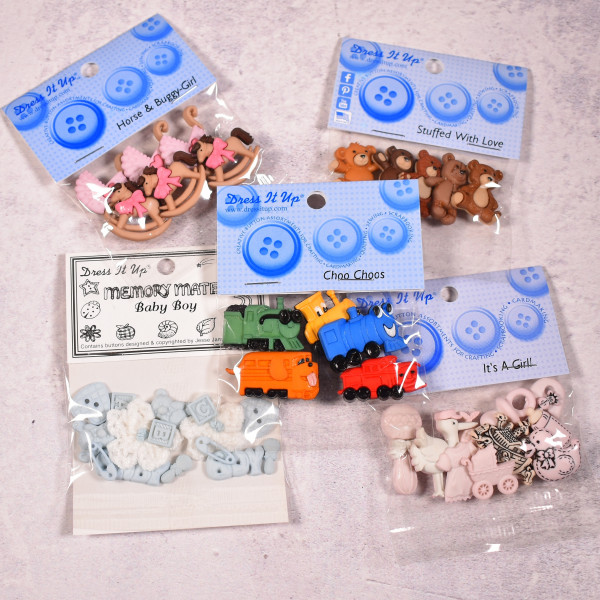 SALE Dekoknöpfe Fahrzeuge Dress it up Knöpfe Kinder Set 3