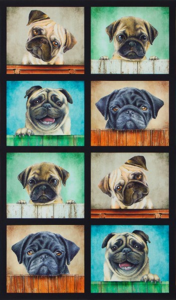 Patchworkstoff Hunde Whiskers Hundestoff Panel