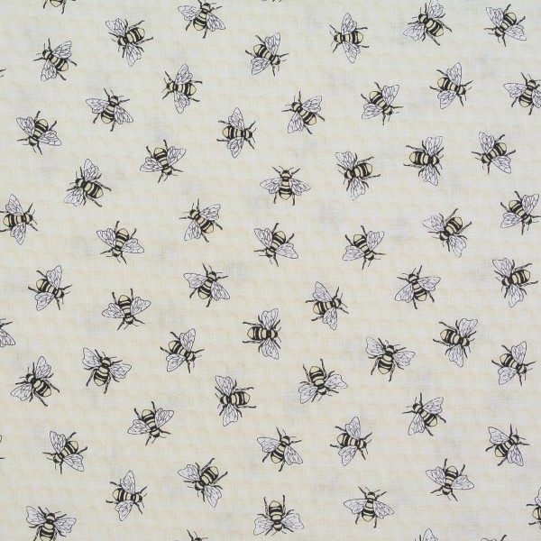 Patchworkstoff Bienen Imkerei "Hive Rules" Baumwolle Webware